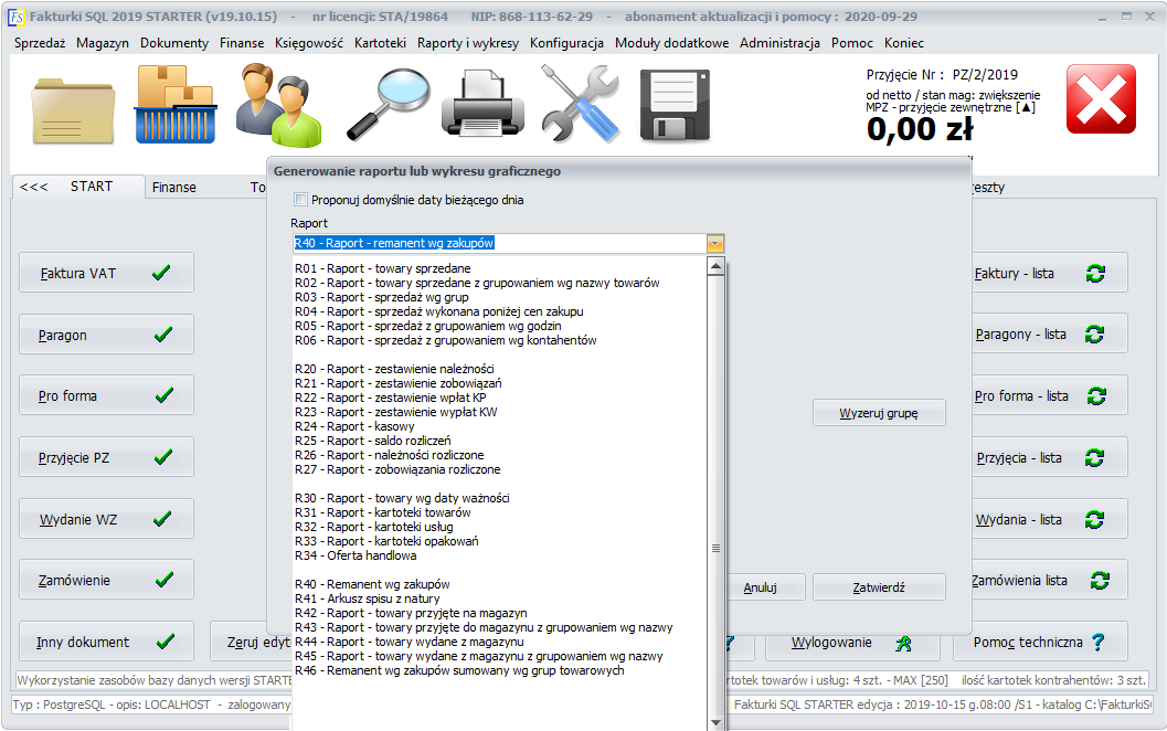 Fakturki SQL