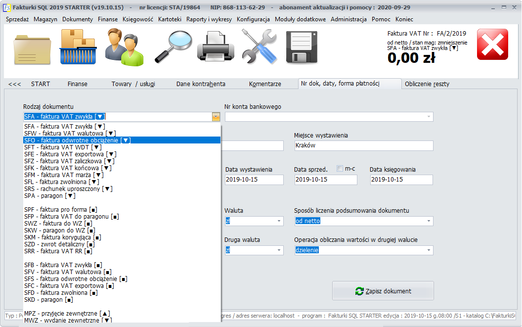 Fakturki SQL