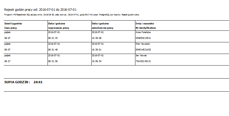 FS-Rejestrator SQL