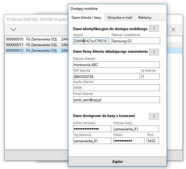 FS-Serwer ZAM SQL