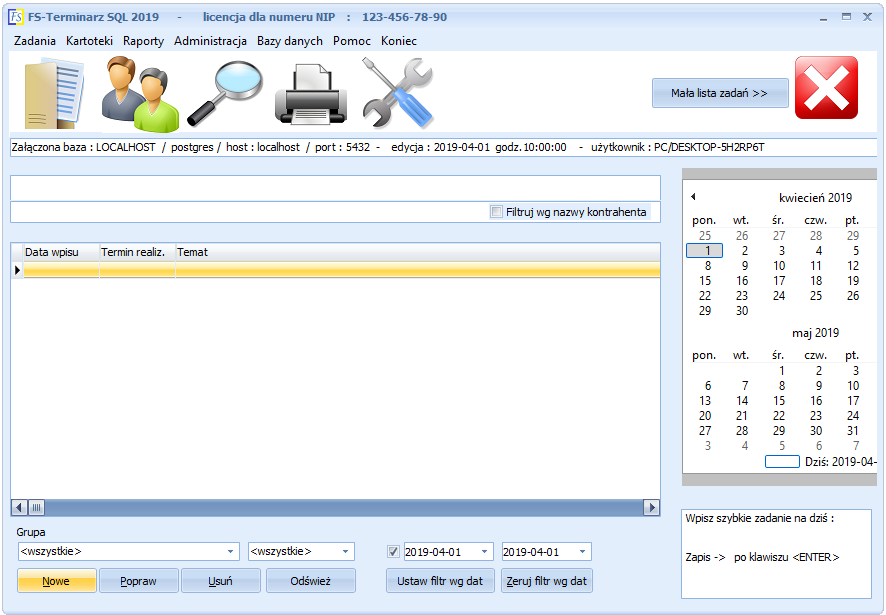 FS-Terminarz SQL