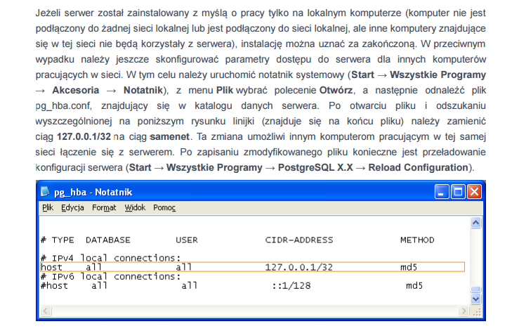 Konfiguracja bazy PgSQL